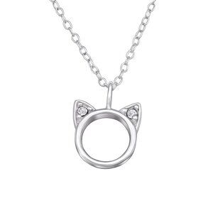 Sterling Silver Cat Ears Pendant Necklace – Cute & Minimalist Jewelry